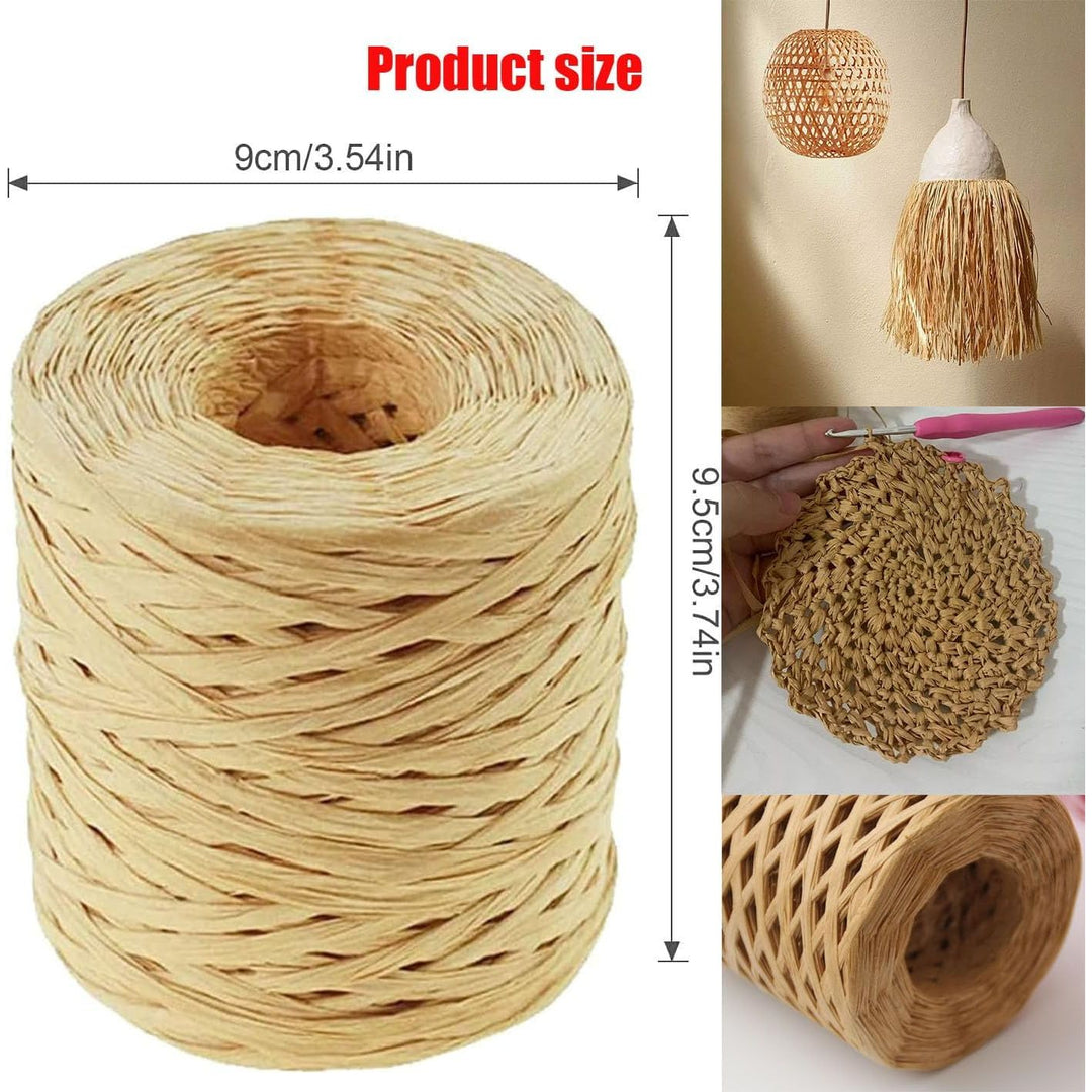 218 Yards Raffia Ribbon for Gift Wrapping Easter Raffia Paper Craft Ribbon for Gift Birthday Packing Paper Natural Materials Natural Raffia Paper Raffia Ribbon - Just Closeouts Canada Inc.