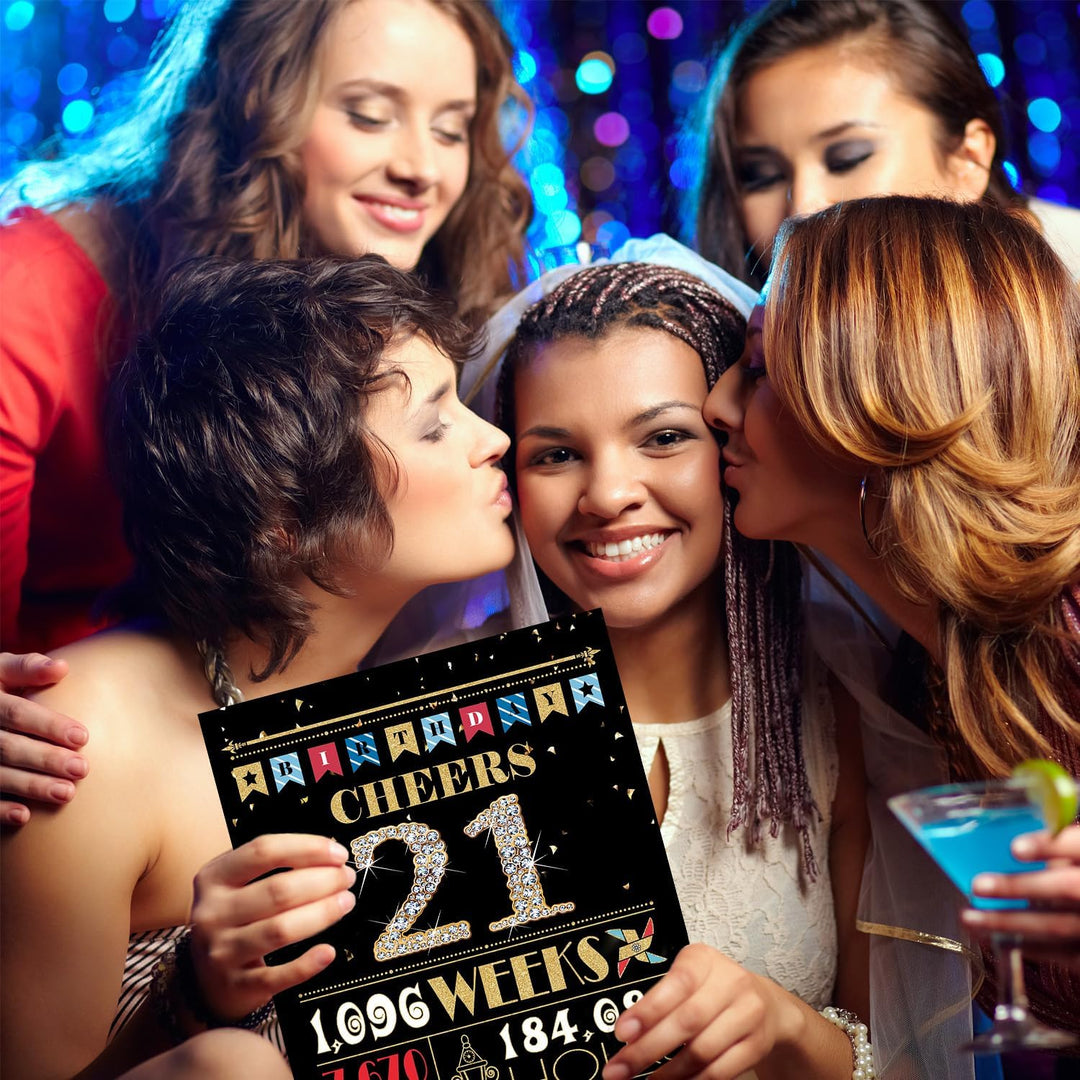 21st Birthday Card, 21st Birthday Decorations for Her Him, 21st Birthday Gifts for Daughter Son, Back in 2004 Birthday Card, Black Gold - Just Closeouts Canada Inc.