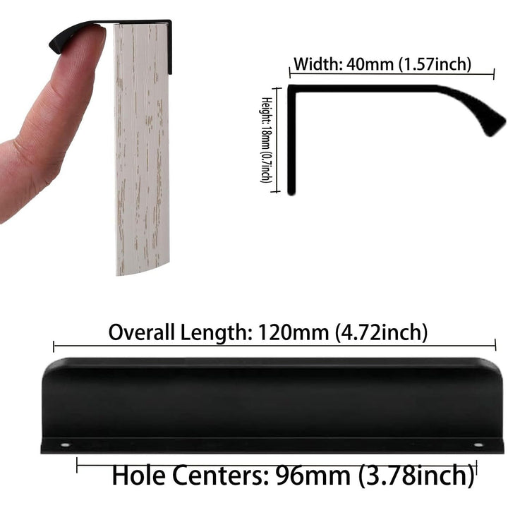 22 Gray 120 mm Concealed Cabinet Finger-Edge Pulls - Just Closeouts Canada Inc.