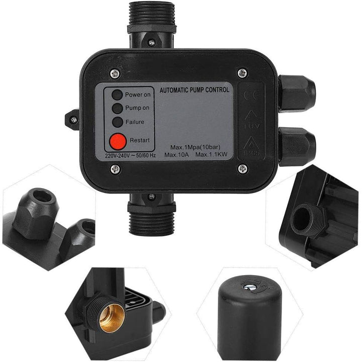 220V Electronic Water Pressure Controller Adjustable Automatic Pressure Switch for Self-Priming Pump - Just Closeouts Canada Inc.X004UEPLON