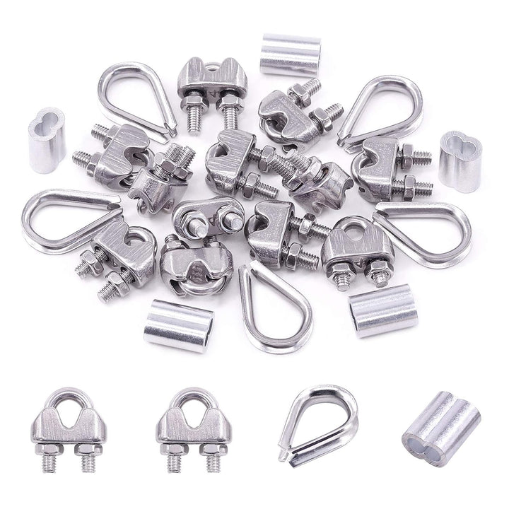 24-Piece M4 Wire Rope Accessory Set for 1/8-Inch Cable - Just Closeouts Canada Inc.X002PY1W1B