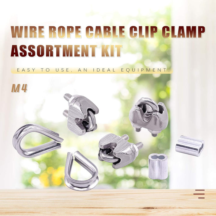 24-Piece M4 Wire Rope Accessory Set for 1/8-Inch Cable - Just Closeouts Canada Inc.X002PY1W1B