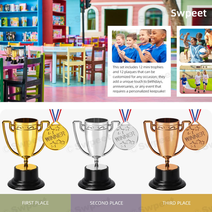 24-Piece Trophy Cup and Award Medal Set - Just Closeouts Canada Inc.X0043FBW1P