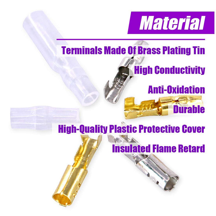 240-Piece 3.9 mm Bullet Connector Kit with Insulation Sleeves - Just Closeouts Canada Inc.X001V49VOL