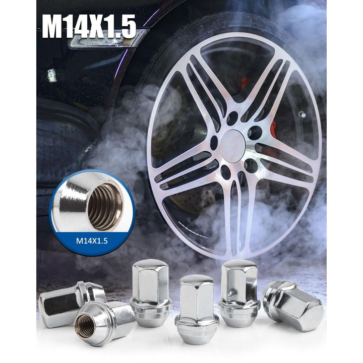 24pcs 14x1.5 Lug Nuts Chrome, 1.8 Inch 45mm Length, 7/8" 22mm Hex, OEM Factory Style M14x1.5 Wheel Lug Nuts, Closed End Large Acorn Seat - Just Closeouts Canada Inc.X0043L7K3D