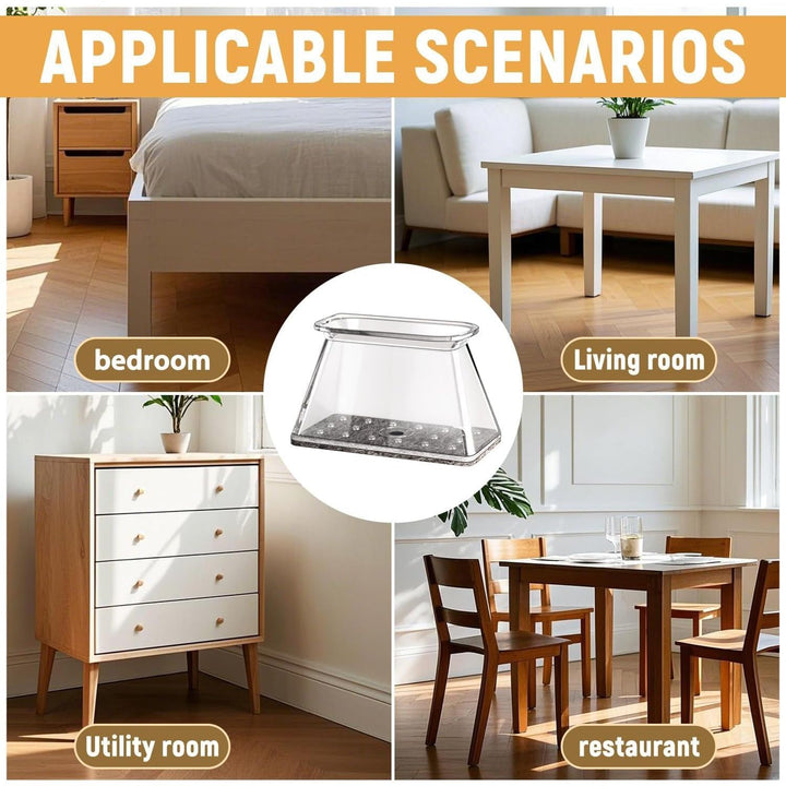 24PCS Chair Leg Floor Protectors, Silicone Furniture Sliders, Felt Furniture Pads for Hardwood Floors, Protect Floors, Clear Rectangle M (Fit Perimeter 3 - 3/4" to 4 - 7/8") - Just Closeouts Canada Inc.