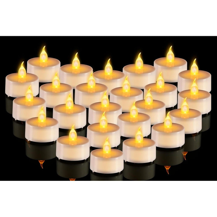 24PCs Led Tea Lights with Timer, Electric Flickering Flameless Candles Battery Operated Led Candle Tealights with Remote Control for Halloween Decor & Christmas Decorations - Just Closeouts Canada Inc.