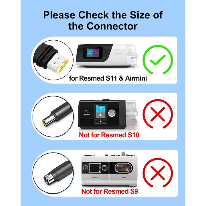 24V 2.71A Car Adapter for Resmed Airsense 11 DC Adapter 12V-24V Compatible with ResMed AirSense 11 ResMed AirMini Air11 65W 39205 E1399 390010 R390-7230 Resmed CPAP Machines Power Supply Travel - Just Closeouts Canada Inc.