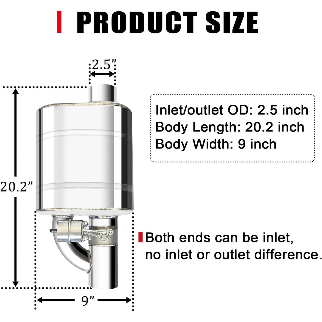 2.5 Inch Valvetronic Exhaust Cutout with Muffler Cat Back Exhaust System Valve Kit (2pcs) - Just Closeouts Canada Inc.