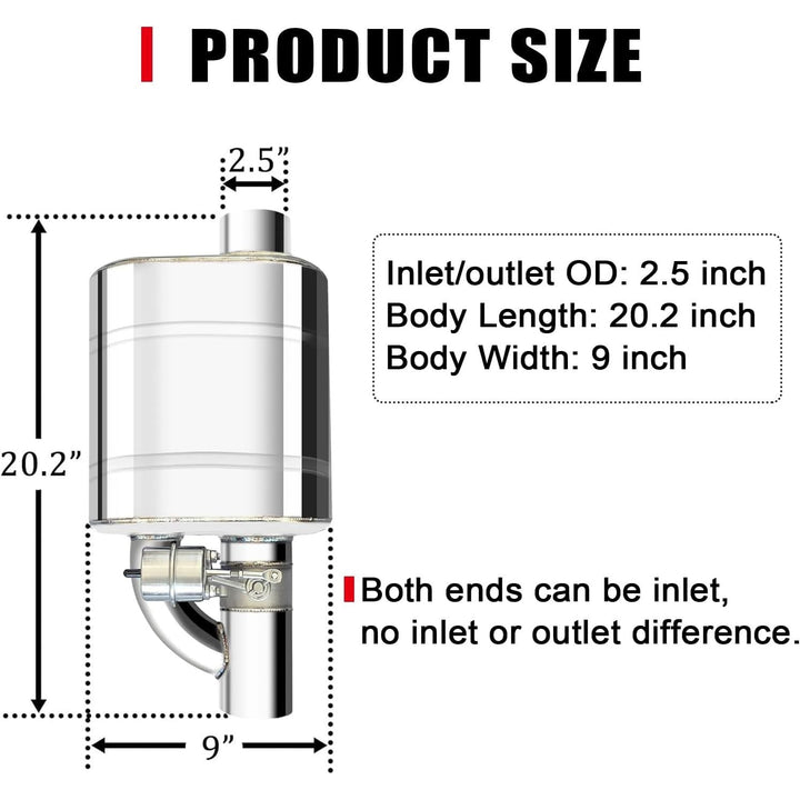 2.5 Inch Valvetronic Exhaust Cutout with Muffler Cat Back Exhaust System Valve Kit - Just Closeouts Canada Inc.