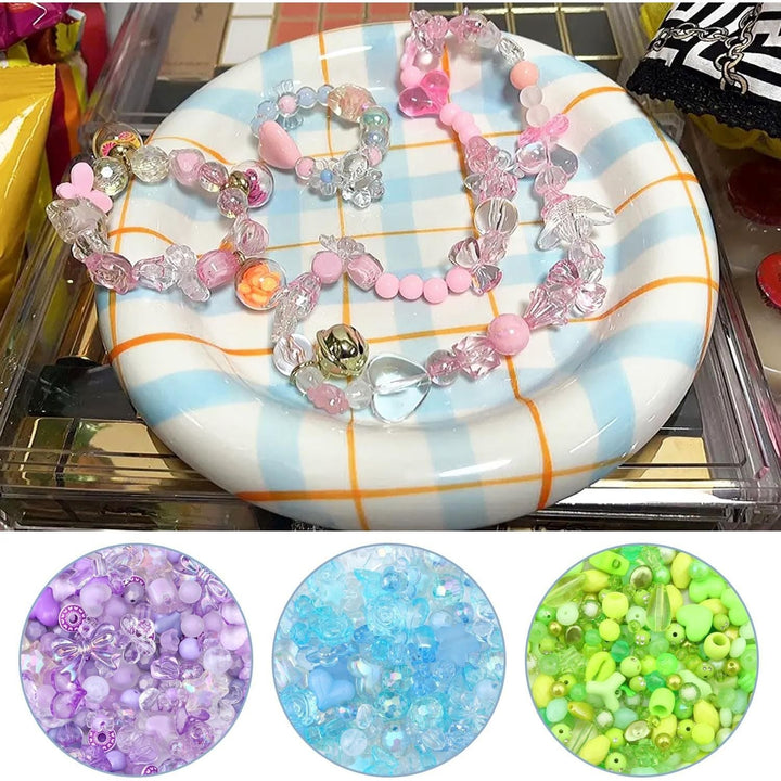 270 - 300 Pcs Cute Assorted Beads for Jewelry Making, Acrylic Kawaii Beads for Bracelets Making Flower Bowknot Bulk DIY Jewelry Making Bracelet Necklaces Phone Lanyard Chains - Just Closeouts Canada Inc.