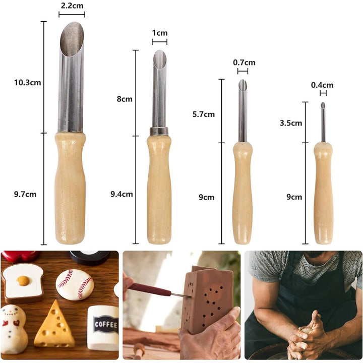 28PCS Pottery Tools, LAMPTOP Ceramic Clay Tools Polymer Clay Tools Set, Wooden Pottery Clay Sculpting Tools Set for Potters Beginners Professionals Arts Crafts - Just Closeouts Canada Inc.