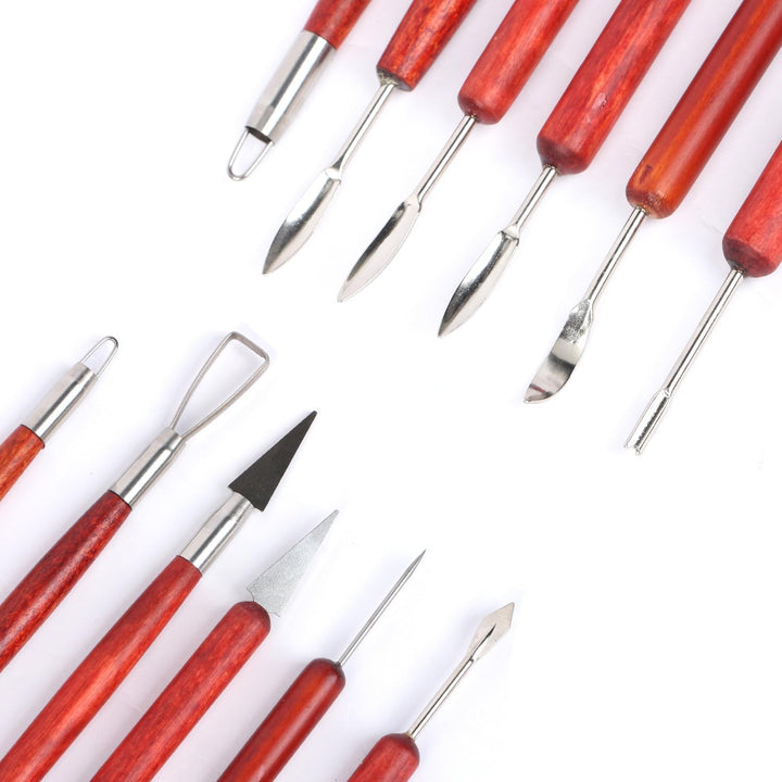 28PCS Pottery Tools, LAMPTOP Ceramic Clay Tools Polymer Clay Tools Set, Wooden Pottery Clay Sculpting Tools Set for Potters Beginners Professionals Arts Crafts - Just Closeouts Canada Inc.