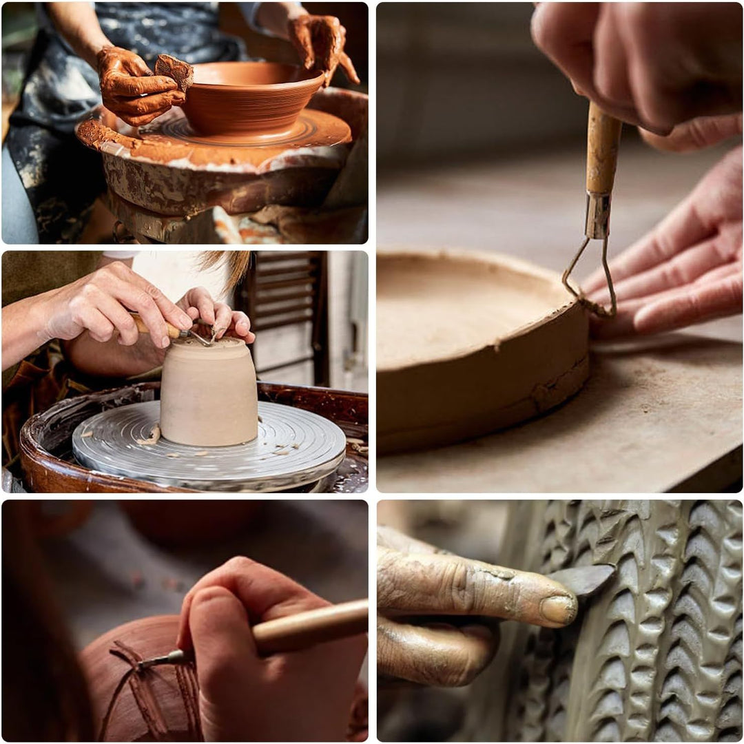 28PCS Pottery Tools, LAMPTOP Ceramic Clay Tools Polymer Clay Tools Set, Wooden Pottery Clay Sculpting Tools Set for Potters Beginners Professionals Arts Crafts - Just Closeouts Canada Inc.