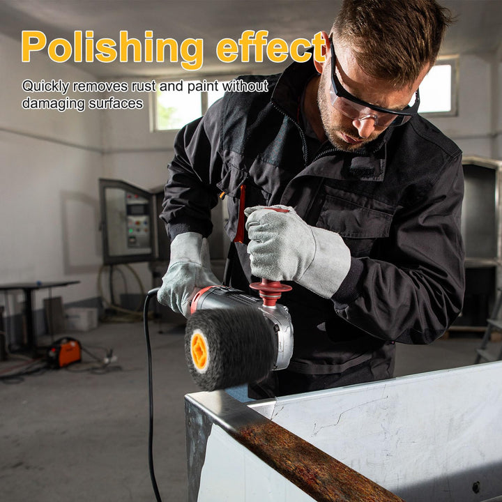 2Pack Abrasive Drum Paint and Rust Remover, 40 Grit Abrasive Wheel Wire Drawing Polishing Wheel for Wood Metal Surface Polishing, 4.5" x 4" (2) - Just Closeouts Canada Inc.