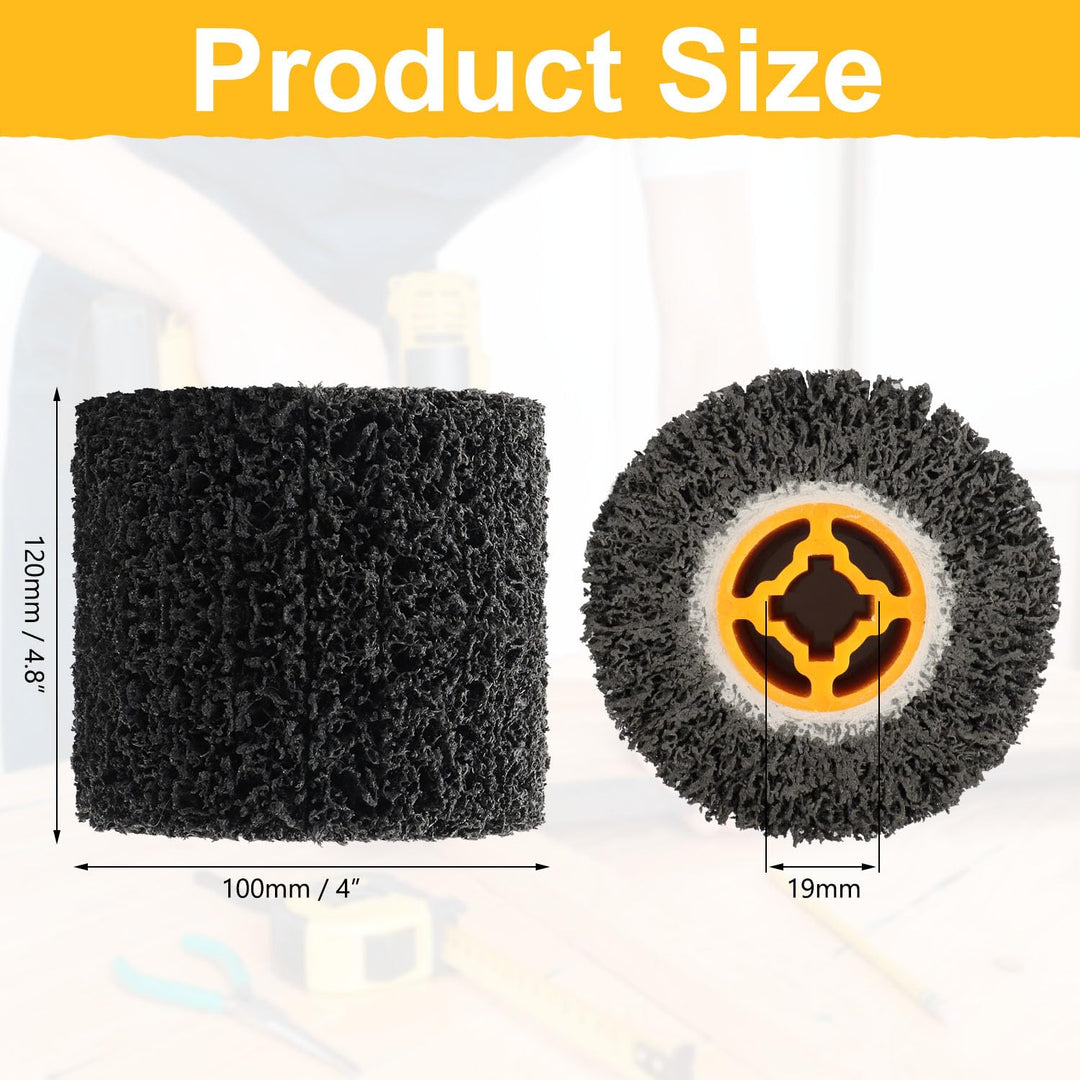 2Pack Abrasive Drum Paint and Rust Remover, 40 Grit Abrasive Wheel Wire Drawing Polishing Wheel for Wood Metal Surface Polishing, 4.5" x 4" (2) - Just Closeouts Canada Inc.