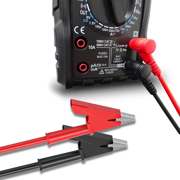 2Pcs Multimeter Test Lead Accessory, Alligator Clips to Banana Plugs, 15A 1000V, 3.5ft Silicone Cable, Black & Red - Just Closeouts Canada Inc.X00440H4VV
