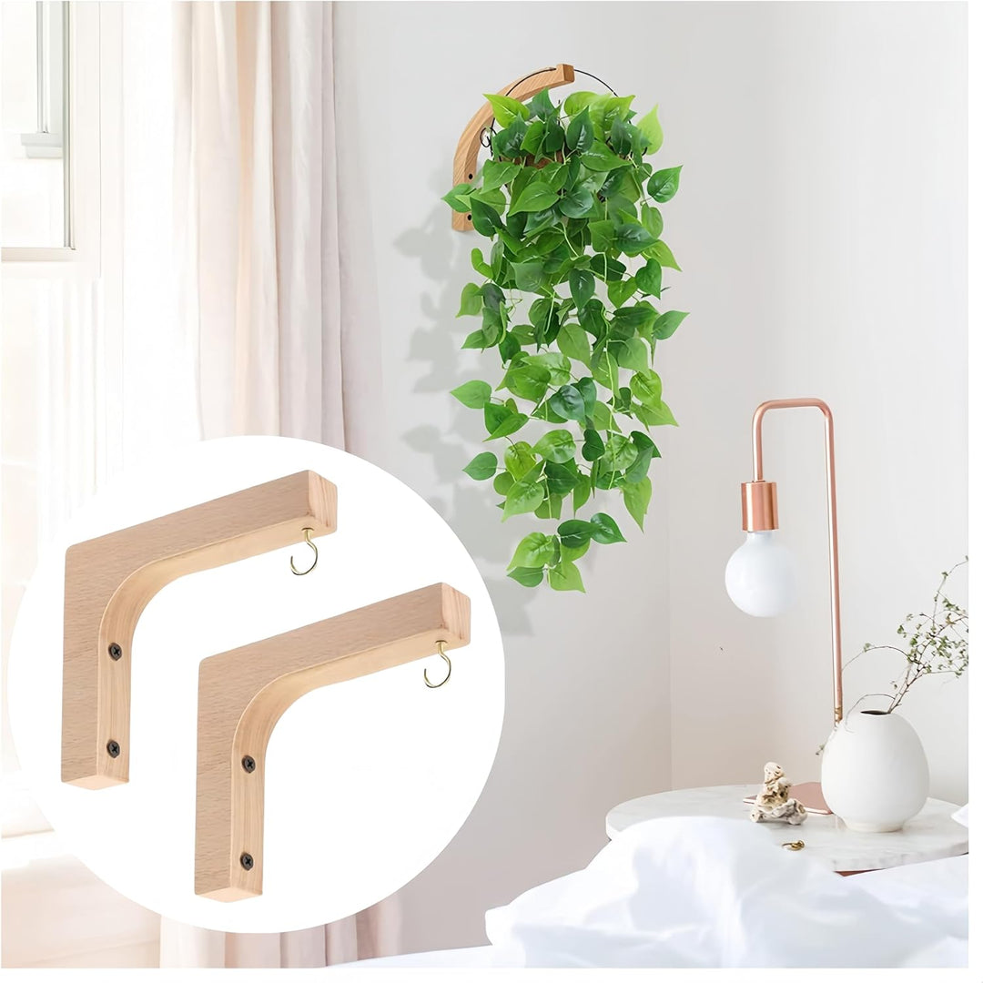 2Pcs Plant Wall Hangers Wooden Plant Hooks, Plant Hangers Indoor, for Planters Lanterns Flower Bracket Wind Chimes Decoration Hooks - Just Closeouts Canada Inc.