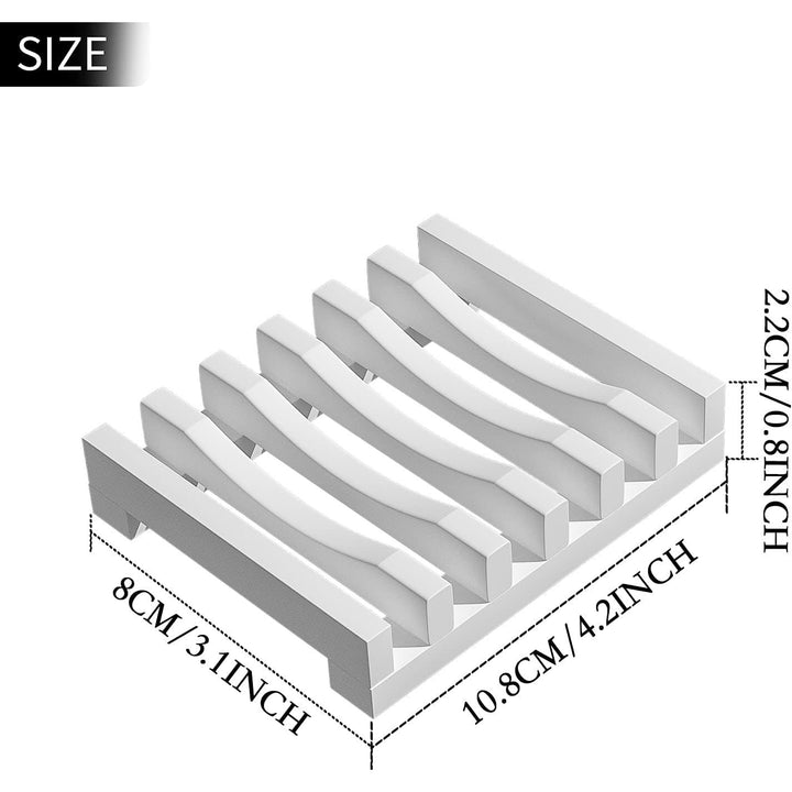 2Pcs Soap Dish Holder, Anti - Slide Bathroom Accessories Silicone Soap Case Saver, Sink Deck Bathtub Shower Dish Soap Drainer, Rectangular, Hand Craft, Silicone Holder for Soap, Sponges, Scrubber - Just Closeouts Canada Inc.