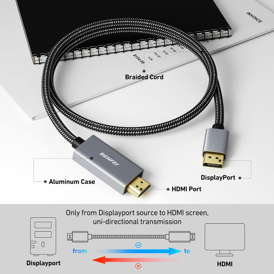 3-Foot DisplayPort to HDMI 4K Cable - Just Closeouts Canada Inc.