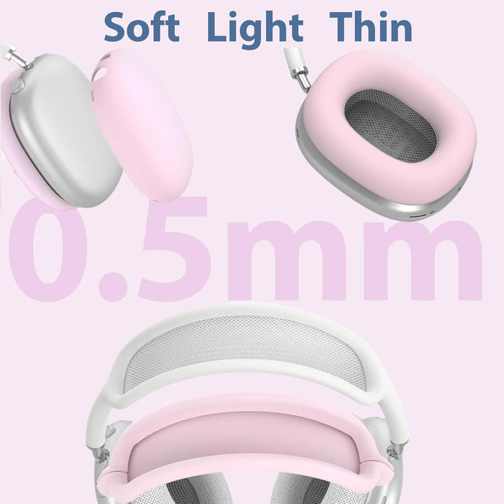 3 in 1 Silicone Case Cover for AirPods Max Headphones, Anti - Scratch Ear Pad/Ear Cups/Headband Cover for AirPod Max, Accessories Silicone Protector for Apple AirPods Max (Pink) - Just Closeouts Canada Inc.
