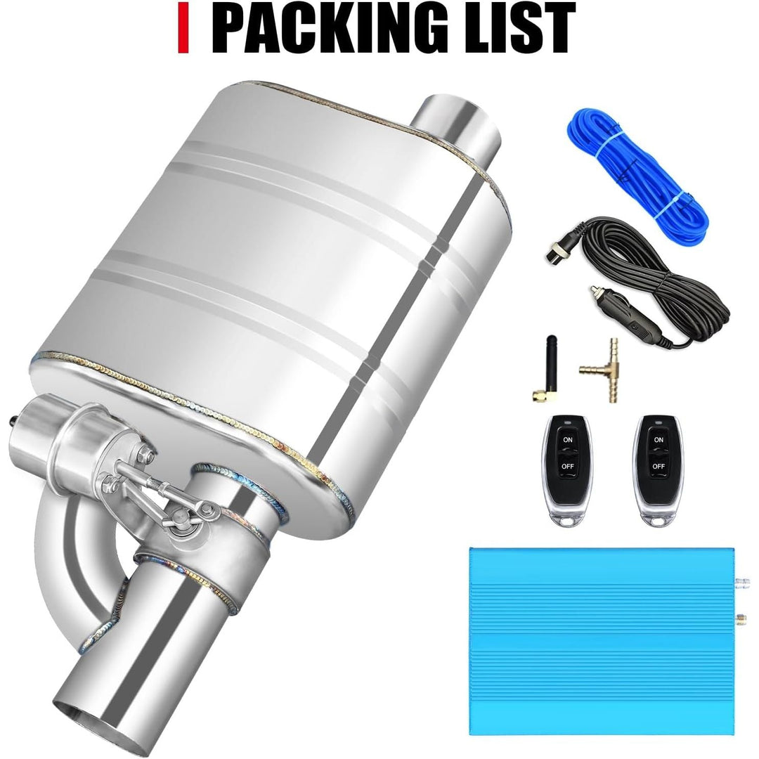 3 Inch Valvetronic Exhaust Cutout with Muffler Cat Back Exhaust System Valve Kit - Just Closeouts Canada Inc.