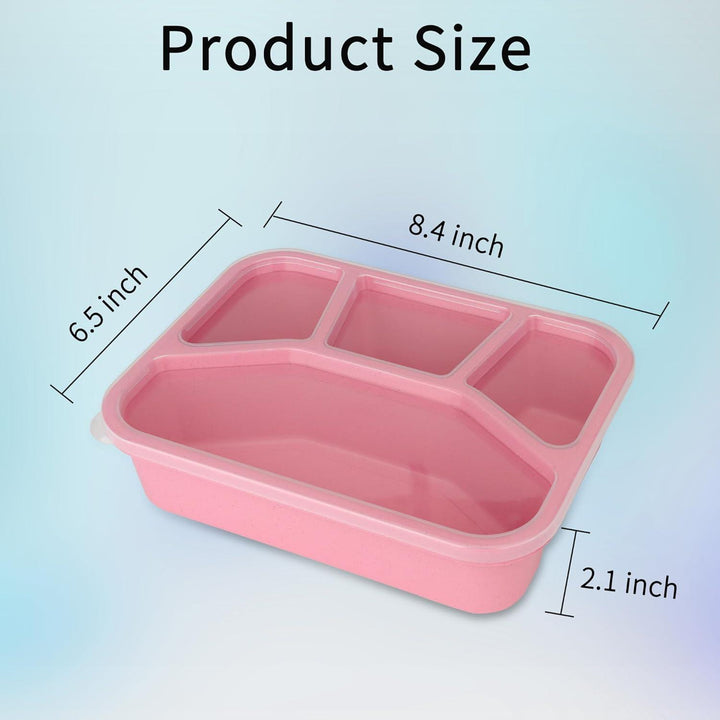 3 Pack Bento Lunch Box 4 Compartments, Blue, Beige & Pink - Just Closeouts Canada Inc.