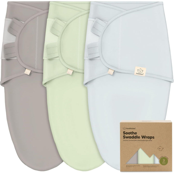 3 - Pack Organic Baby Swaddle Sleep Sacks - Swaddles for Newborns, Infant 0 - 3 Months, Baby Girls, Boys, Soft & Snug Newborn Sleep Sack, Nursery Swaddling Blankets, Easy to Use (Ripple) - Just Closeouts Canada Inc.