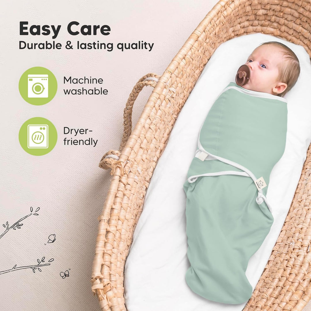 3 - Pack Organic Baby Swaddle Sleep Sacks - Swaddles for Newborns, Infant 0 - 3 Months, Baby Girls, Boys, Soft & Snug Newborn Sleep Sack, Nursery Swaddling Blankets, Easy to Use (Ripple) - Just Closeouts Canada Inc.