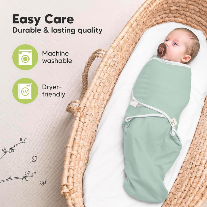 3 - Pack Organic Baby Swaddle Sleep Sacks - Swaddles for Newborns, Infant 0 - 3 Months, Baby Girls, Boys, Soft & Snug Newborn Sleep Sack, Nursery Swaddling Blankets, Easy to Use (Ripple) - Just Closeouts Canada Inc.
