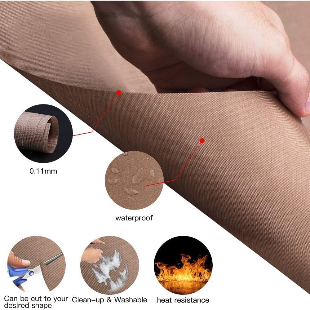 3 Pack PTFE Teflon Sheet for Heat Press Transfer Sheet Non Stick 16 x 20" Heat Transfer Paper Reusable Heat Resistant Craft Mat - Just Closeouts Canada Inc.