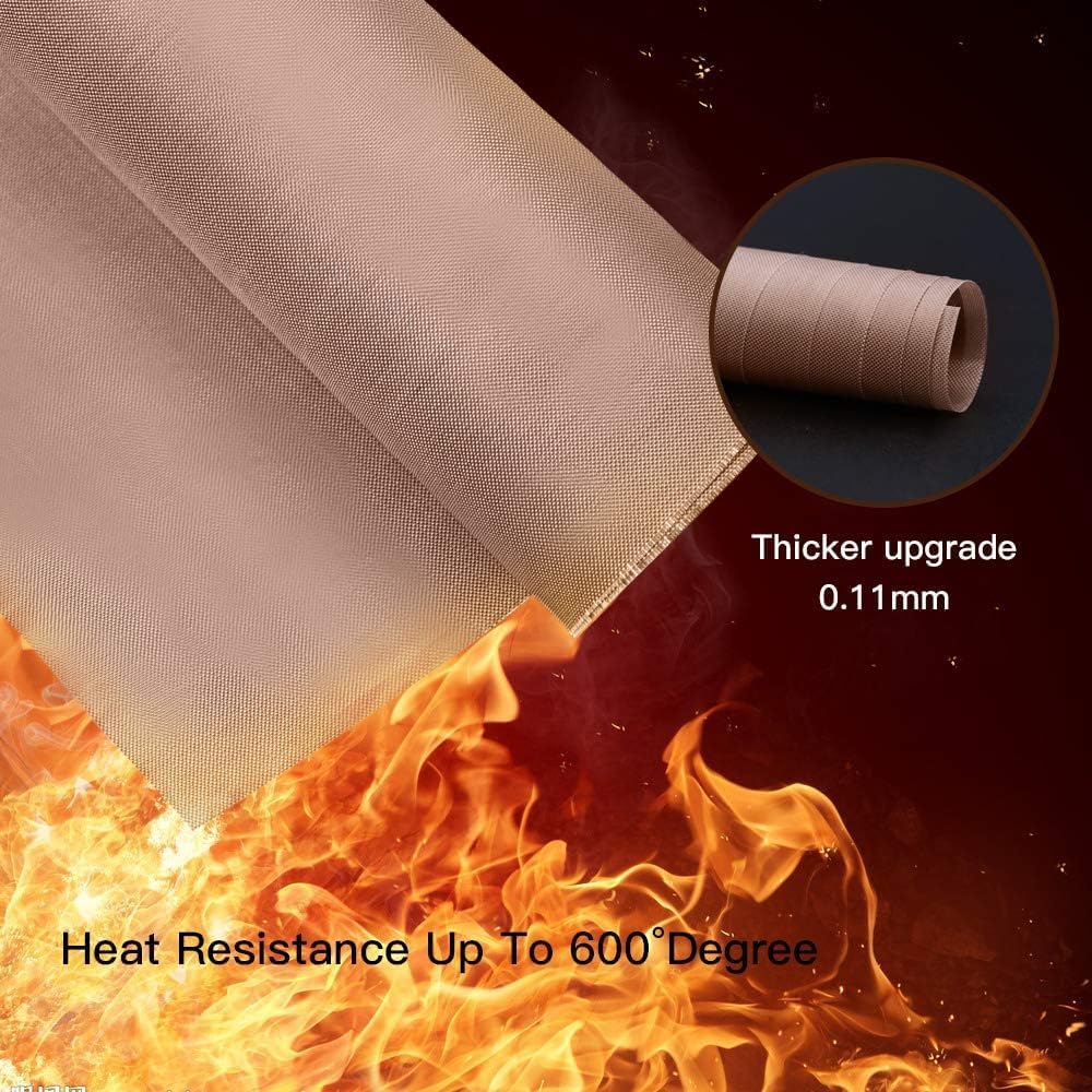 3 Pack PTFE Teflon Sheet for Heat Press Transfer Sheet Non Stick 16 x 20" Heat Transfer Paper Reusable Heat Resistant Craft Mat - Just Closeouts Canada Inc.