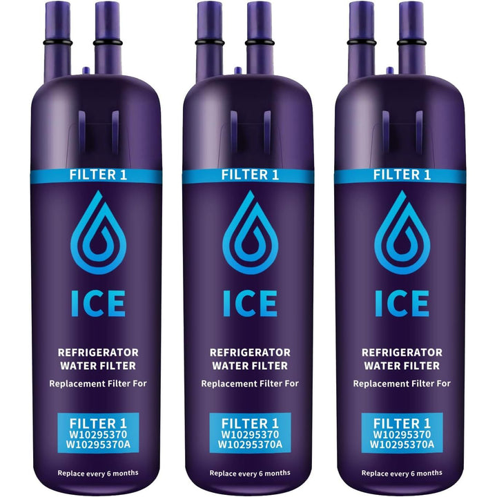 3 Pack W10295370a Refrigerator Water Filter Compatible with Whirlpool Water Filter 1,W10295370,EDR1RXD1,P4RFWB,Kenm0re 46 - 9081,Kenm0re 46 - 9930(Blue) - Just Closeouts Canada Inc.