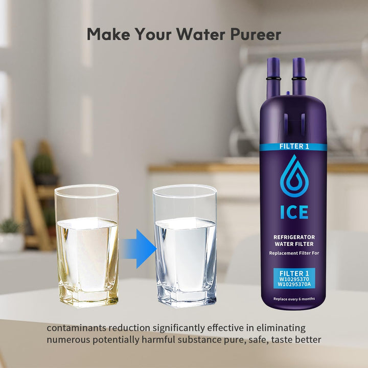 3 Pack W10295370a Refrigerator Water Filter Compatible with Whirlpool Water Filter 1,W10295370,EDR1RXD1,P4RFWB,Kenm0re 46 - 9081,Kenm0re 46 - 9930(Blue) - Just Closeouts Canada Inc.