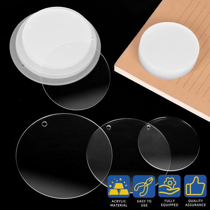 30 Clear Acrylic Round Blanks with Holes, 65 mm - Just Closeouts Canada Inc.X004M3454J