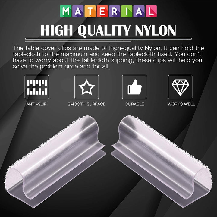 30 Nylon Tablecloth Clips for 3/4–1-Inch Table Edges - Just Closeouts Canada Inc.