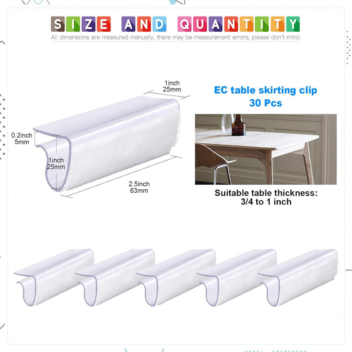 30 Nylon Tablecloth Clips for 3/4–1-Inch Table Edges - Just Closeouts Canada Inc.