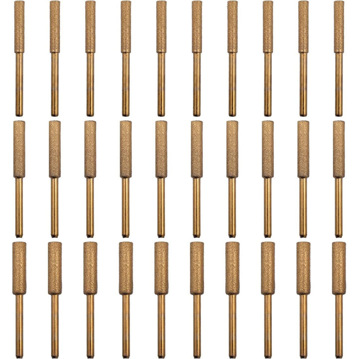 30 pcs Diamond Chainsaw Sharpener 1/8" Shank, Titanium Plated Burr Stone File in 3 Size Diamond Sharpening Wheels Chainsaw File for Electric Chain Saw. (5/32 inch, 3/16 inch, 7/32 inch) - Just Closeouts Canada Inc.