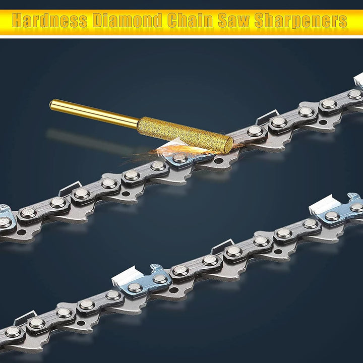 30 pcs Diamond Chainsaw Sharpener 1/8" Shank, Titanium Plated Burr Stone File in 3 Size Diamond Sharpening Wheels Chainsaw File for Electric Chain Saw. (5/32 inch, 3/16 inch, 7/32 inch) - Just Closeouts Canada Inc.