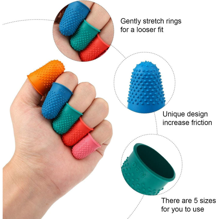 30-Piece Assorted-Colour Reusable Rubber Finger Cap Set - Just Closeouts Canada Inc.