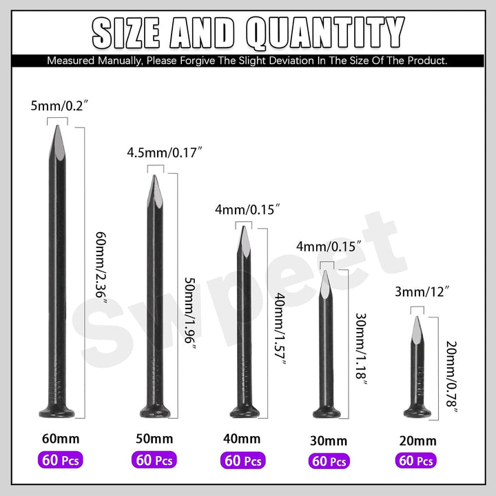 300-Piece Black Galvanized Nail Assortment, 5 Sizes - Just Closeouts Canada Inc.X004BW49ZB