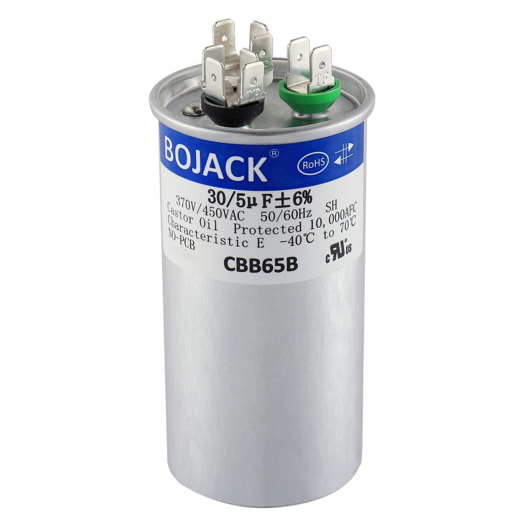 30+5uF 30/5MFD ±6% 370V/440V CBB65 Dual Run Circular Start Capacitor for AC Motor Run or Fan Start or Condenser Straight - Just Closeouts Canada Inc.