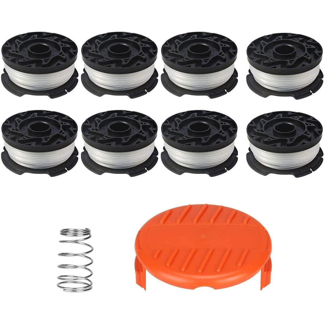 30ft 0.065” AF - 100 Replacement Spools for Black Decker GH900 GH600 LST522 LCC140 String Trimmer Weed Eater Refills Auto - Feed Spool(8 Replacement Spool, 1Cap,1 Spring) - Just Closeouts Canada Inc.