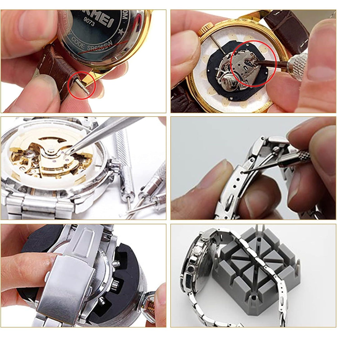 342pcs Watch Repair Kit, Watch Repair Tools Professional Spring Bar Tool Set, Watch Band Link Pin Tool Set with Carrying Case, Watch Battery Replacement Kit, Finger Protectors - Watch Tool Set - Just Closeouts Canada Inc.