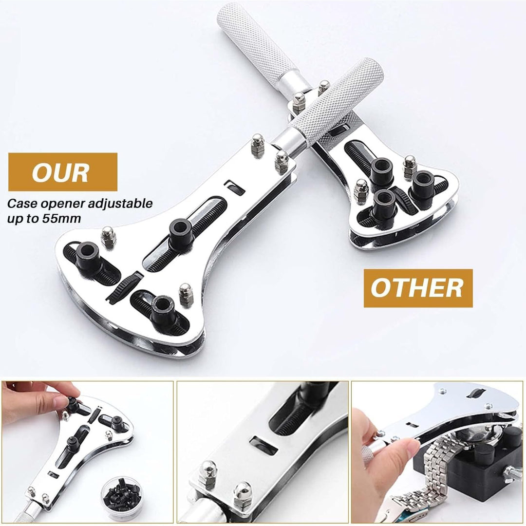 342pcs Watch Repair Kit, Watch Repair Tools Professional Spring Bar Tool Set, Watch Band Link Pin Tool Set with Carrying Case, Watch Battery Replacement Kit, Finger Protectors - Watch Tool Set - Just Closeouts Canada Inc.