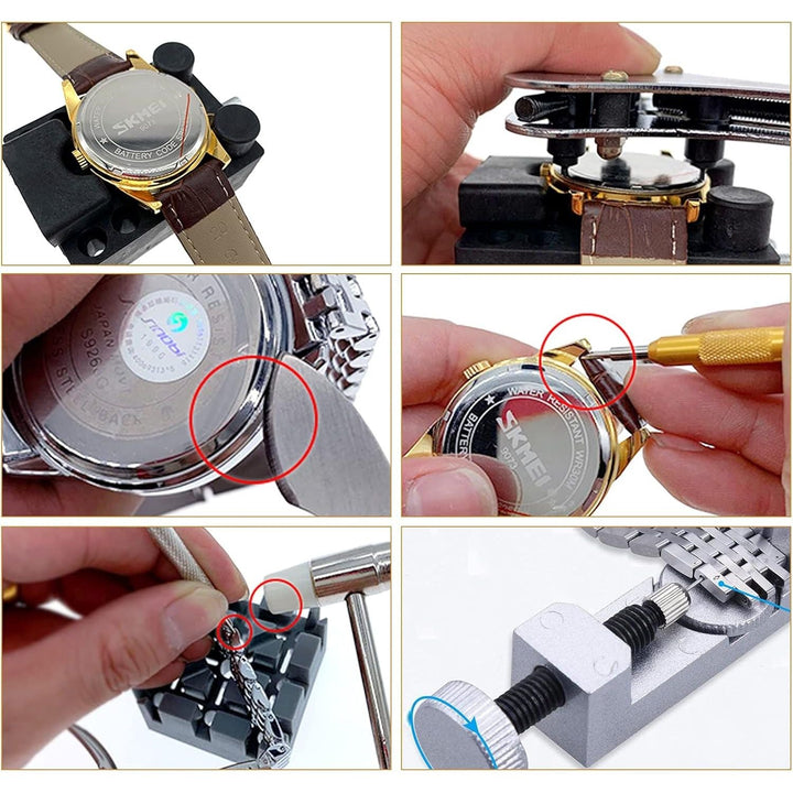 342pcs Watch Repair Kit, Watch Repair Tools Professional Spring Bar Tool Set, Watch Band Link Pin Tool Set with Carrying Case, Watch Battery Replacement Kit, Finger Protectors - Watch Tool Set - Just Closeouts Canada Inc.