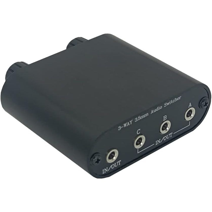 3.5mm Audio Switch with line Volume Controller, 3 in 1 Out 1/8" aux switcher Splitter selector Box, Mini Inline Headphone attenuator Volume Control knob - MC31 - Just Closeouts Canada Inc.