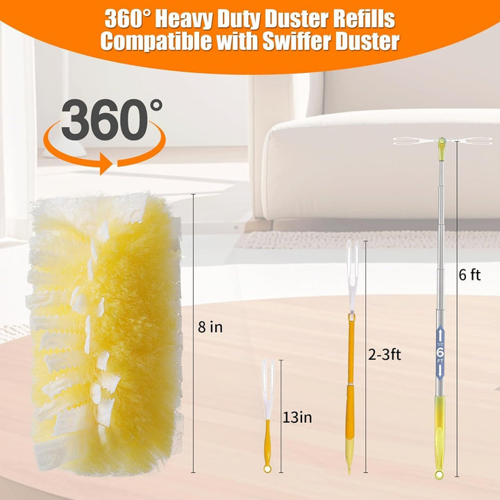 36 Pack Disposable Duster Refills for Swiffer,360 Degree Heavy Duty Microfiber Duster Kit with 1 Handle,Multi - Surface Duster Refills for Furniture, Blinds, Ceiling Fans Cleaning - Just Closeouts Canada Inc.X004QV55TB