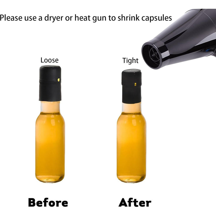 36 Pack Small Glass Bottle, 3oz/100ml Glass Woozy Bottle, Empty Mini Hot Sauce Bottles, Clear Liquor Wine Bottles with Shrink Capsule, Black Screw Caps, Dripper Insert - Just Closeouts Canada Inc.