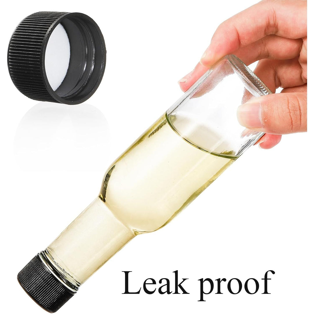 36 Pack Small Glass Bottle, 3oz/100ml Glass Woozy Bottle, Empty Mini Hot Sauce Bottles, Clear Liquor Wine Bottles with Shrink Capsule, Black Screw Caps, Dripper Insert - Just Closeouts Canada Inc.